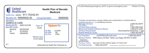 Health Plan ID Card - Member - Home